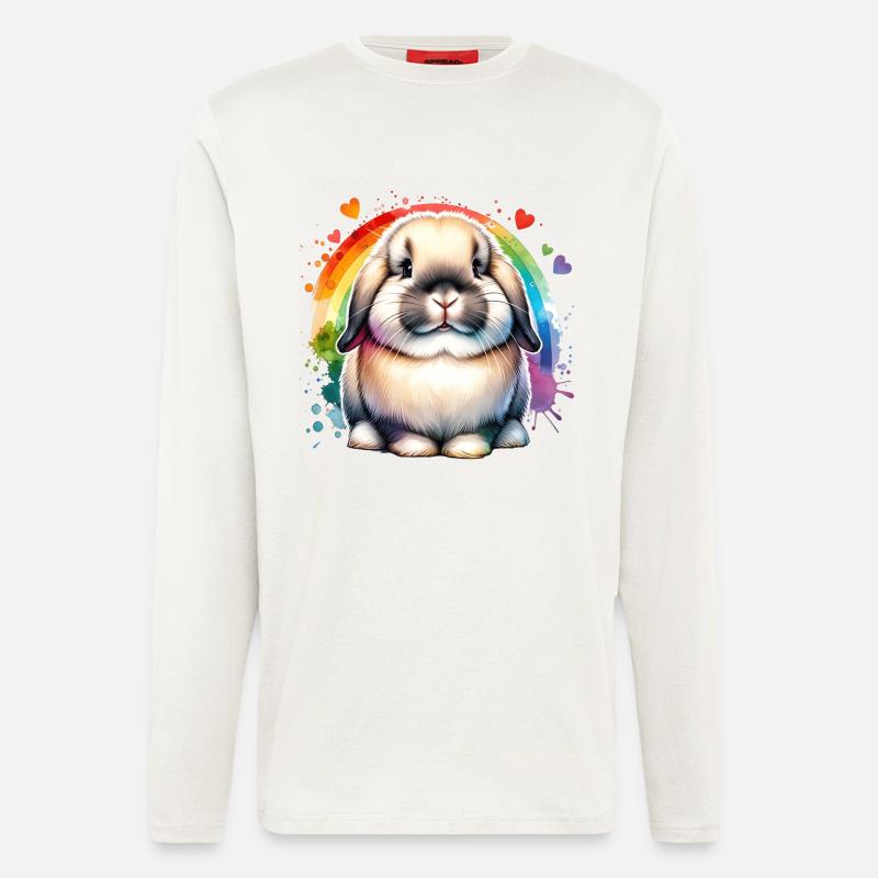 Zwergwidder Kaninchen Geschenk - Langarmshirt - made by SPREAD  - OFF WHITE