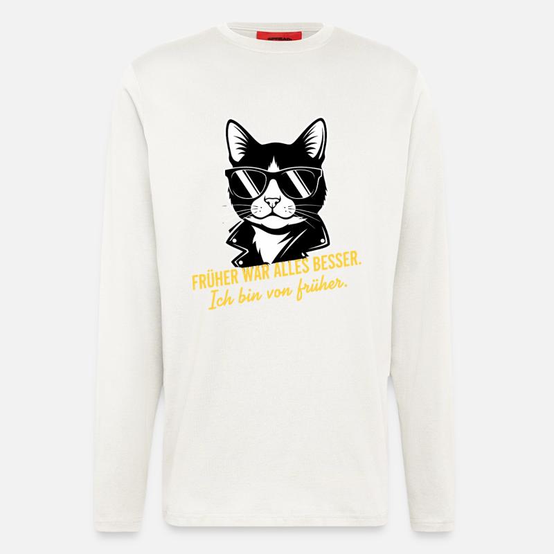 Früher war alles besser Katze - Langarmshirt - made by SPREAD  - OFF WHITE