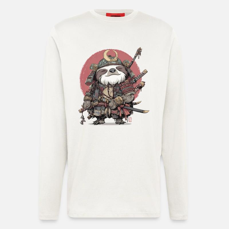 Faultier-Samurai-Rüstung - Langarmshirt - made by SPREAD  - OFF WHITE