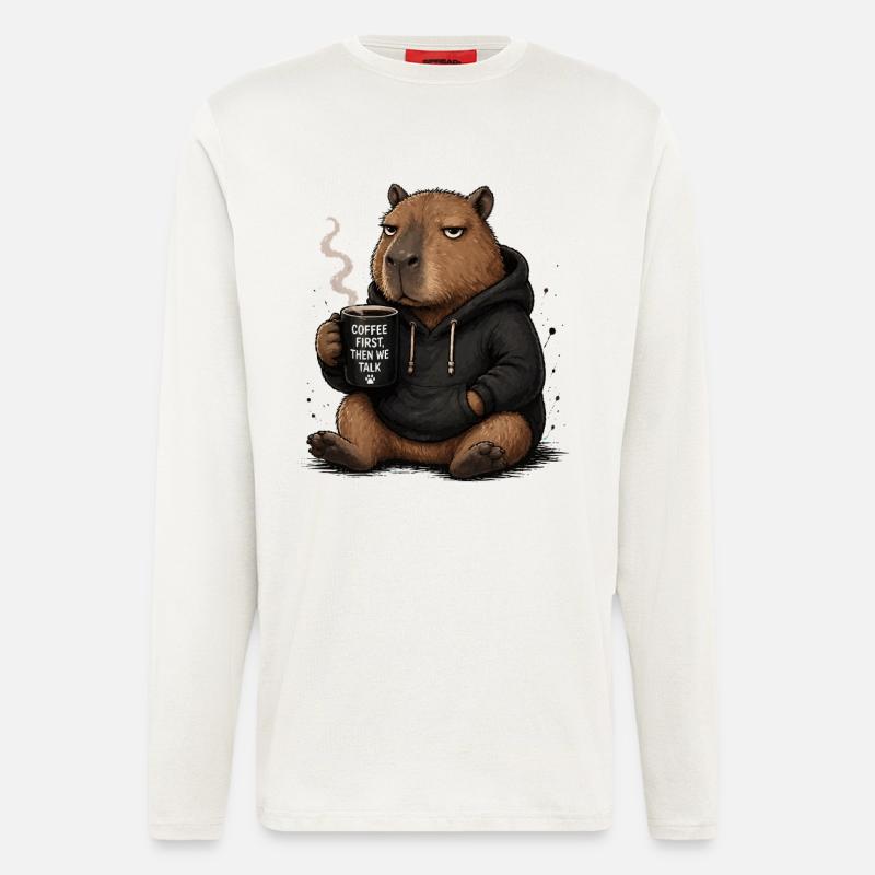 Coffee First Beaver Pullover Hoodie - Longsleeve - made by SPREAD  - OFF WHITE