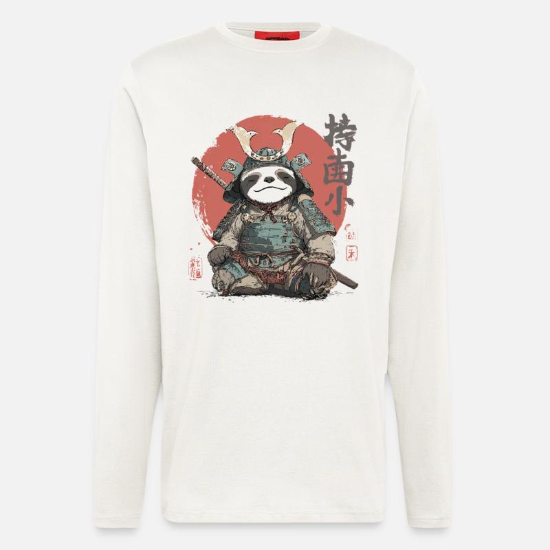 Faultier-Samurai-Rüstung - Langarmshirt - made by SPREAD  - OFF WHITE
