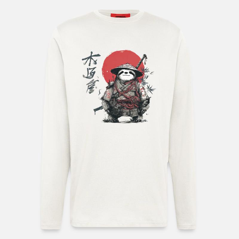 Sloth Samurai Under Red Sun - Longsleeve - made by SPREAD  - OFF WHITE