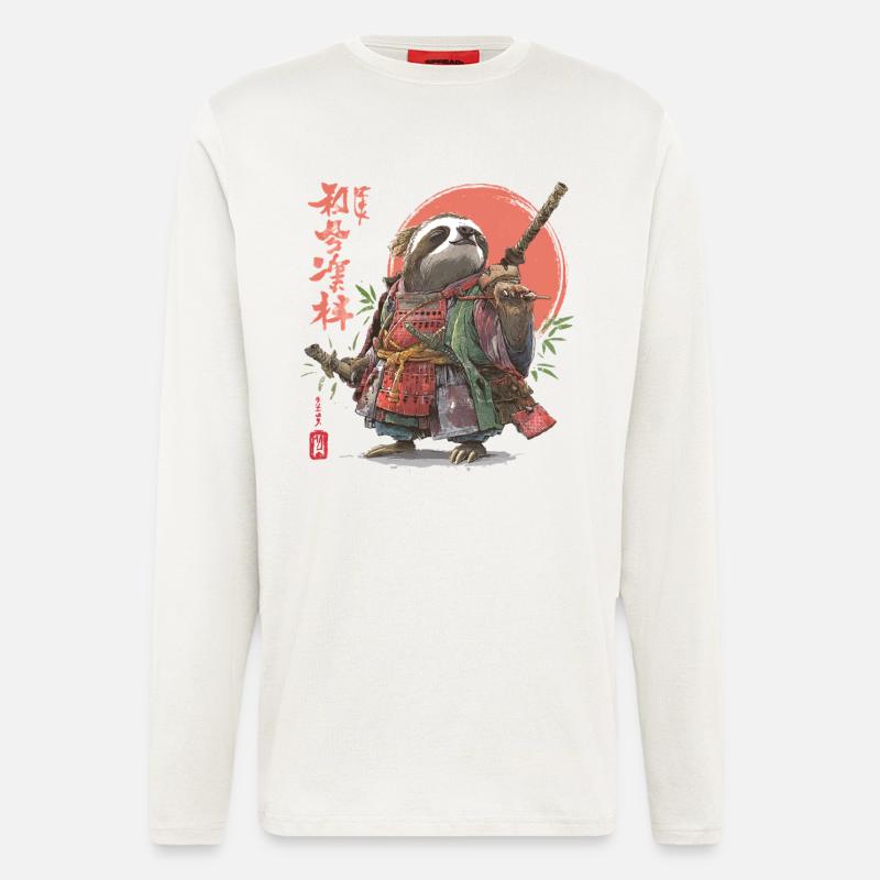 Sloth Samurai Warrior - Longsleeve - made by SPREAD  - OFF WHITE