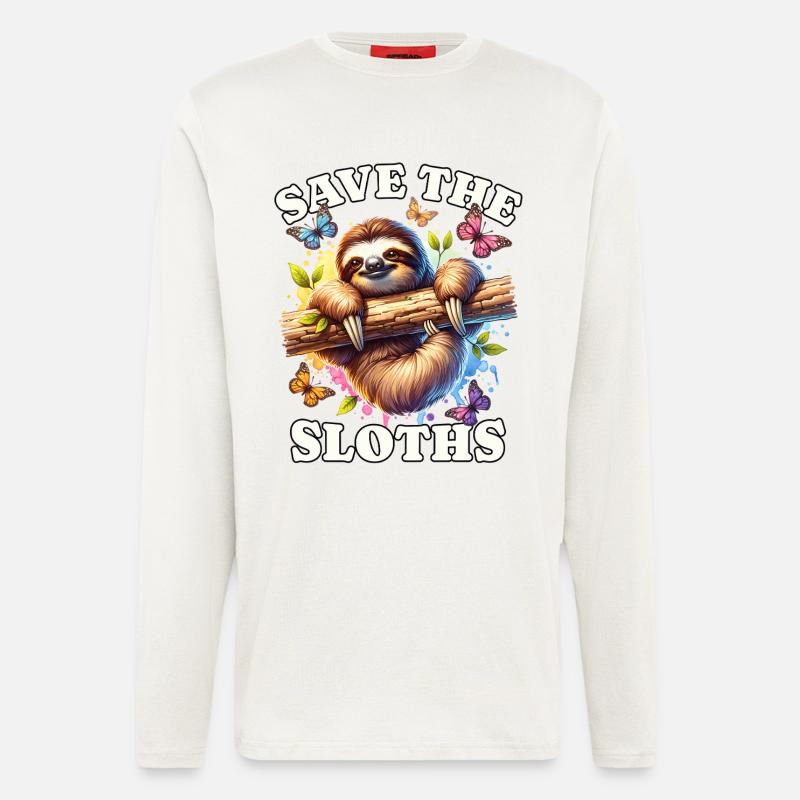 Faultier Save Sloth - Longsleeve - made by SPREAD  - OFF WHITE