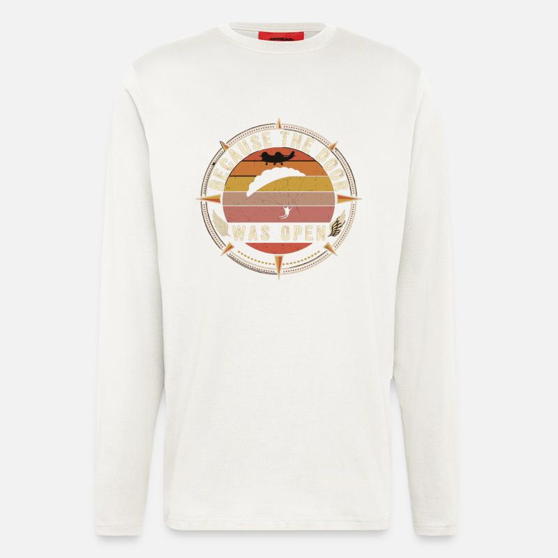 Fallschirmspringer Retro Himmel Flug - Langarmshirt - made by SPREAD - OFF WHITE