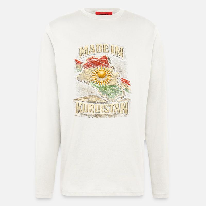 Kurdistan Kurde Kurden - Langarmshirt - made by SPREAD  - OFF WHITE