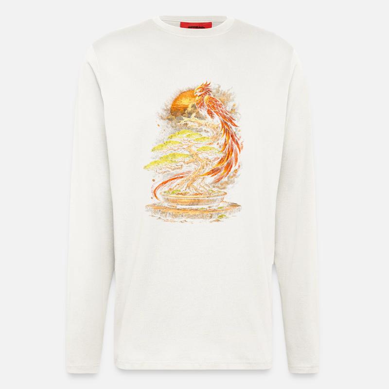 Bonsaibaum Mit Phönix - Langarmshirt - made by SPREAD  - OFF WHITE