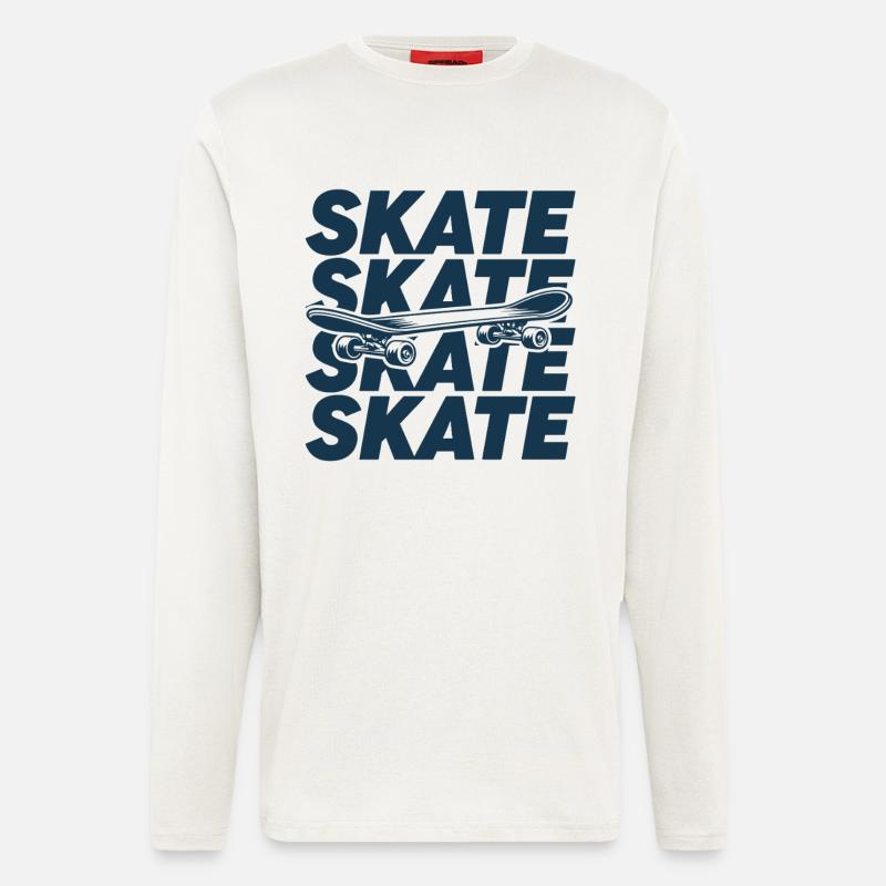 Skateboard | Skate | Skateboarder Geschenk - Langarmshirt - made by SPREAD  - OFF WHITE