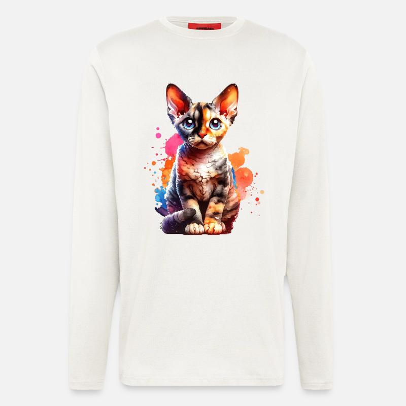 Devon Rex Geschenk - Langarmshirt - made by SPREAD  - OFF WHITE
