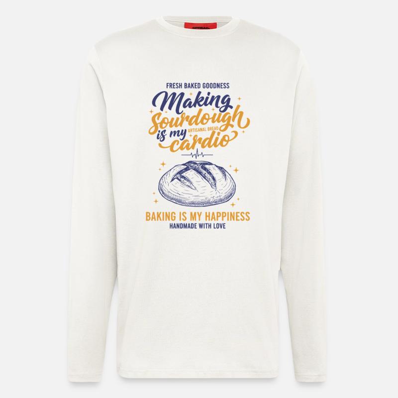 Sauerteigbrot Backen Sauerteig machen - Langarmshirt - made by SPREAD  - OFF WHITE