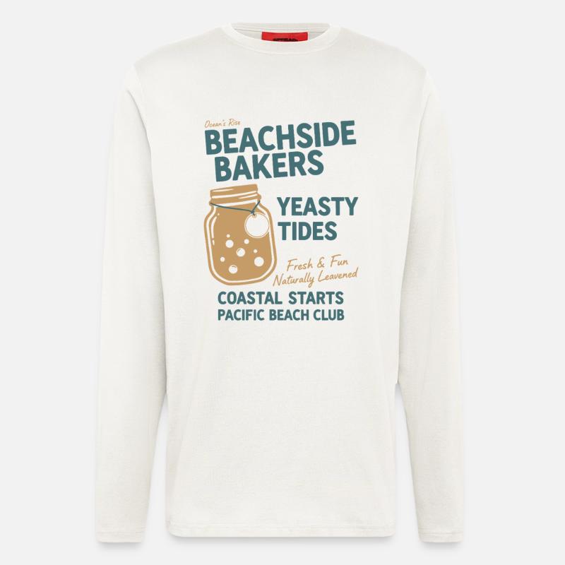 Sauerteigbrot Backen Strandbäcker Hefig - Langarmshirt - made by SPREAD - OFF WHITE