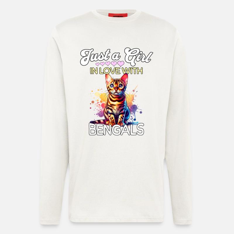 Bengalkatze Mädchen - Langarmshirt - made by SPREAD  - OFF WHITE