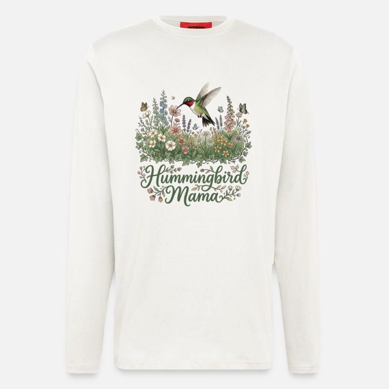 Ruby Throated Hummingbird Mama Mom - Longsleeve - made by SPREAD  - OFF WHITE