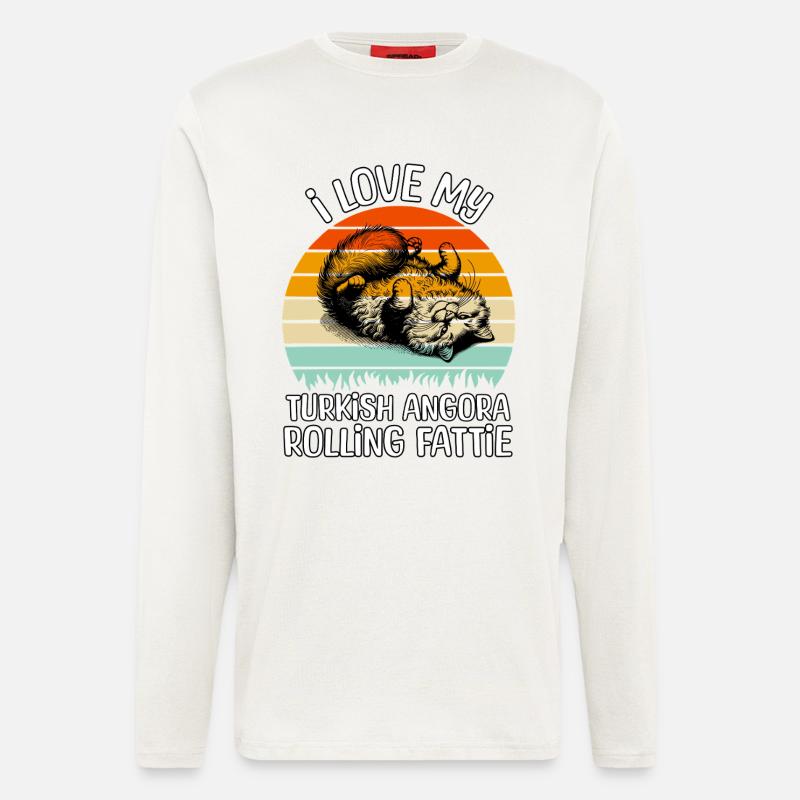 Funny Turkish Angora Cat - Longsleeve - made by SPREAD  - OFF WHITE