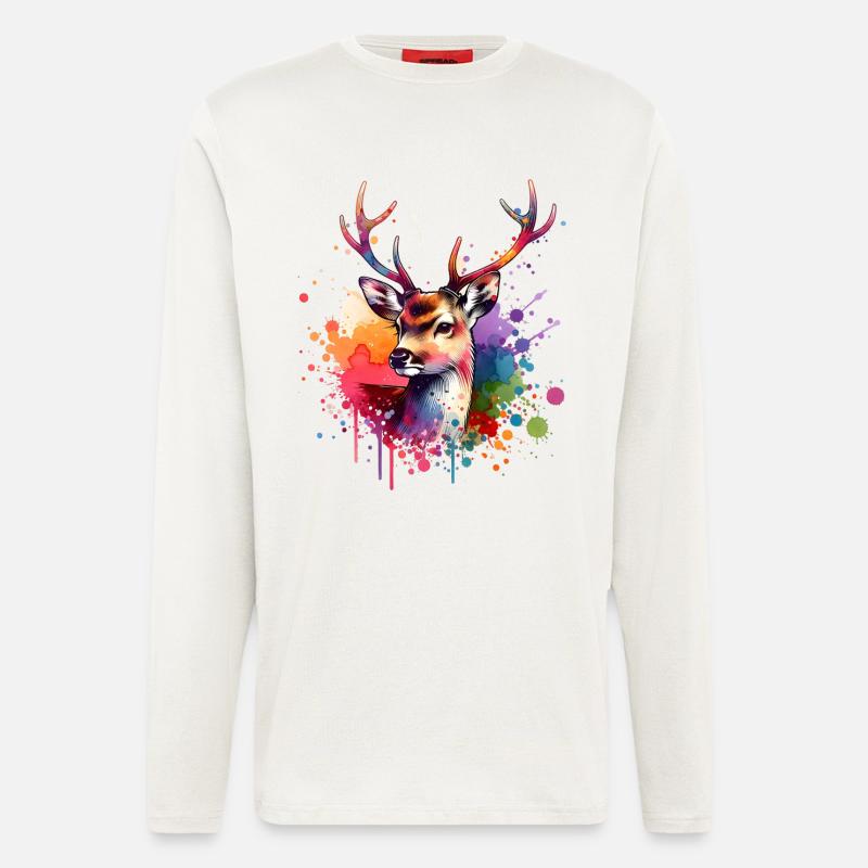 Whitetail Deer Gift - Longsleeve - made by SPREAD  - OFF WHITE