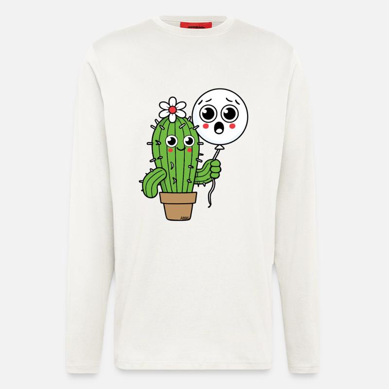 Cactus Buddy and Balloon Ghost - Longsleeve - made by SPREAD  - OFF WHITE