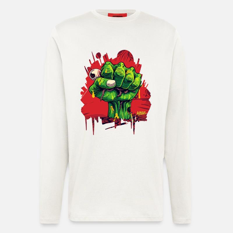 Zombie-Faust-Graffiti-T-Shirt - Langarmshirt - made by SPREAD - OFF WHITE
