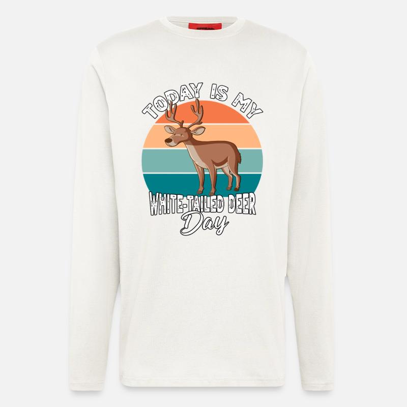 Weisswedelhirsch White-Tailed Deer - Longsleeve - made by SPREAD - OFF WHITE