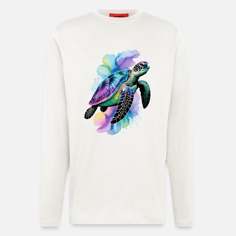 Sea turtle, turtle, water turtle - Longsleeve - made by SPREAD  - OFF WHITE