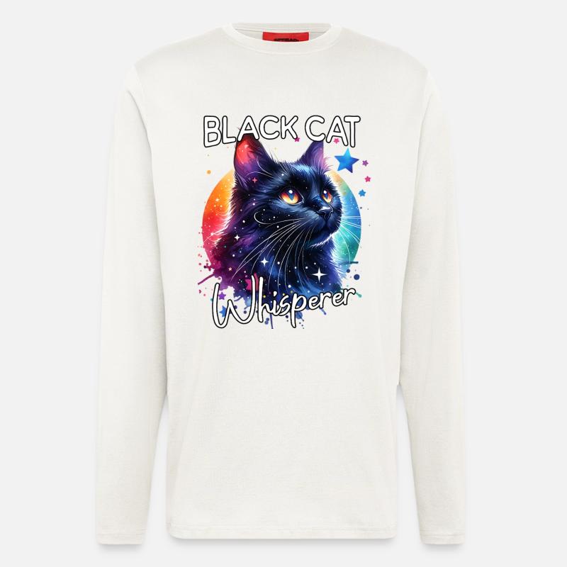 Le Murmureur du Chat Noir - Manches longues bio décontracté fabriqué en UE - OFF WHITE