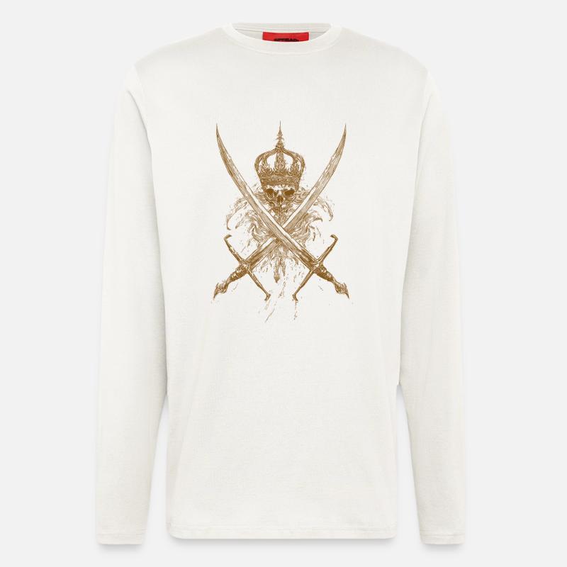 König der Toten – Schwerter & Krone - Langarmshirt - made by SPREAD - OFF WHITE