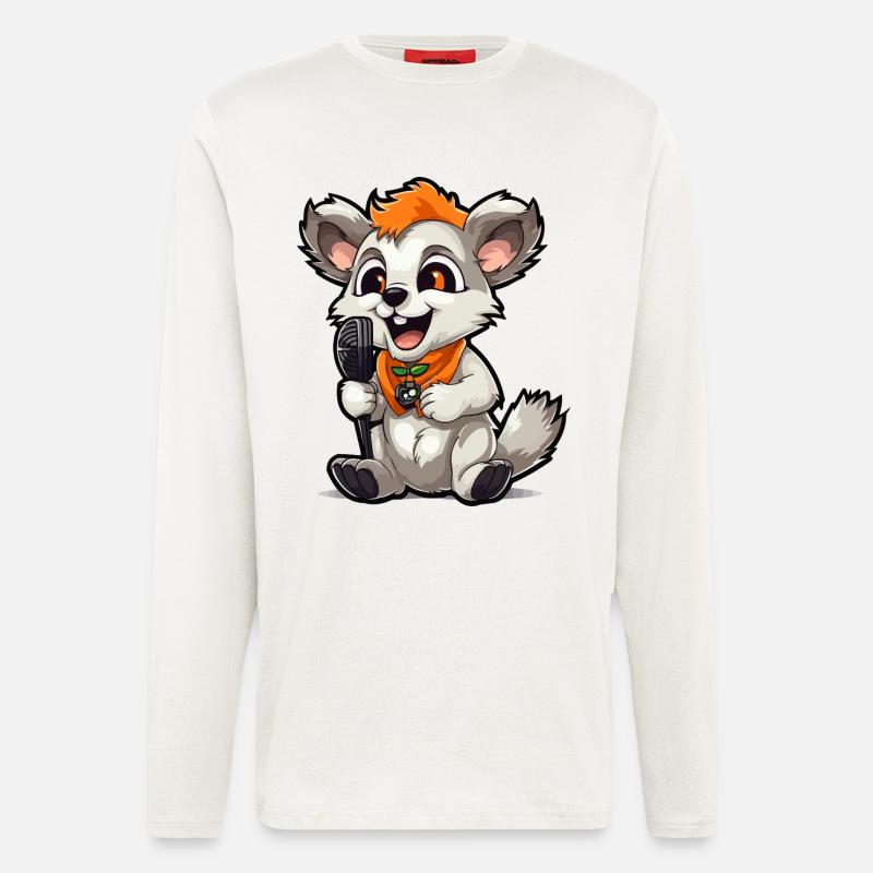Singtierchen mit Mikrofon - Langarmshirt - made by SPREAD  - OFF WHITE