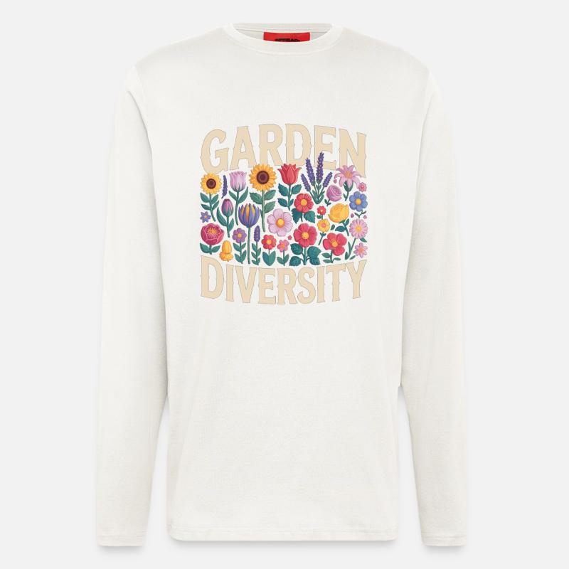 Garden Diversity Blumen Garten - Langarmshirt - made by SPREAD  - OFF WHITE