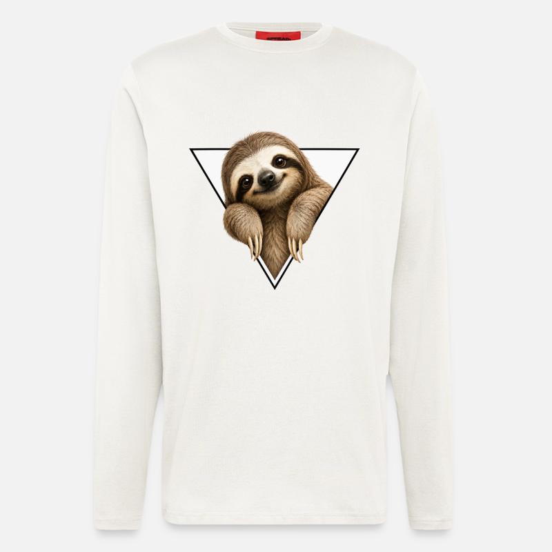 Sloth in triangle design - Longsleeve - made by SPREAD - OFF WHITE