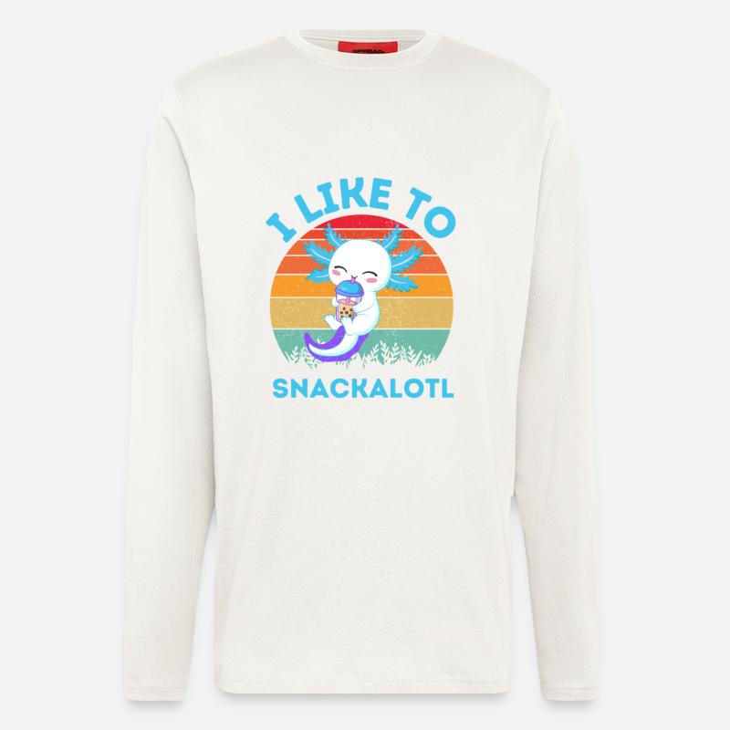 Bubble Tea à Snacks Kawaii - Manches longues bio décontracté fabriqué en UE - OFF WHITE