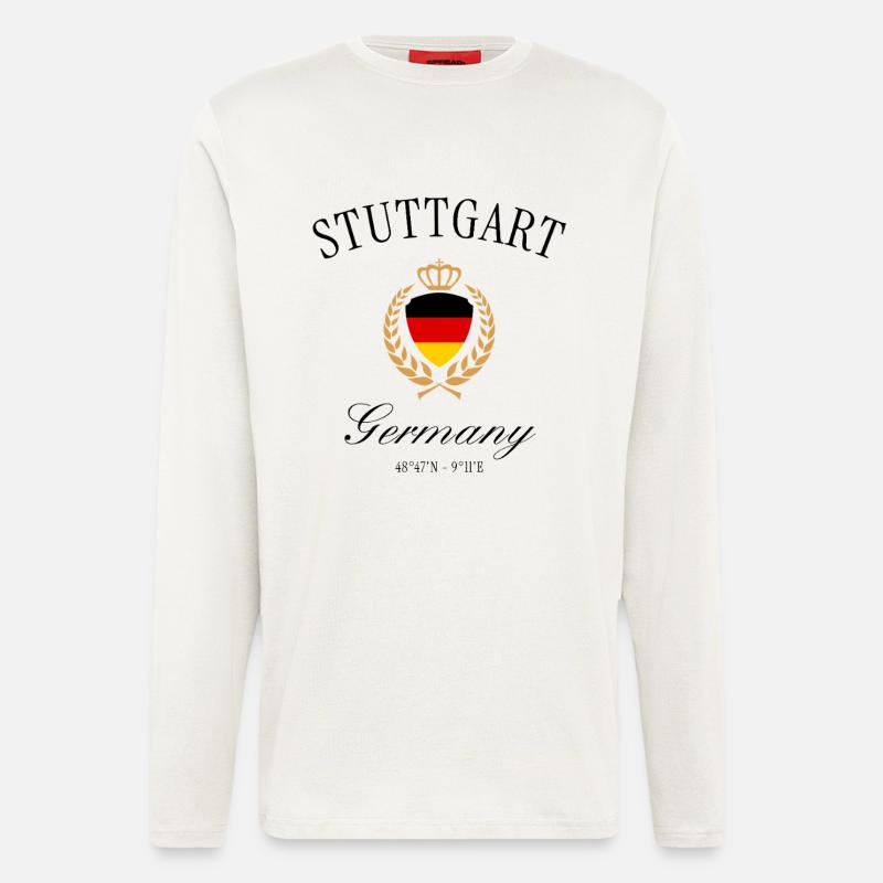 Stuttgart Deutschland Wappen Krone Reise Souvenir - Langarmshirt - made by SPREAD - OFF WHITE