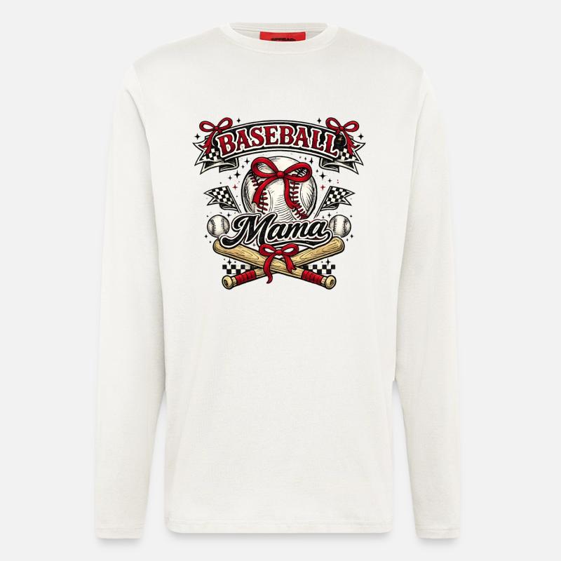 Baseball-Mama: Retro Mama Baseball-Geschenk - Langarmshirt - made by SPREAD - OFF WHITE