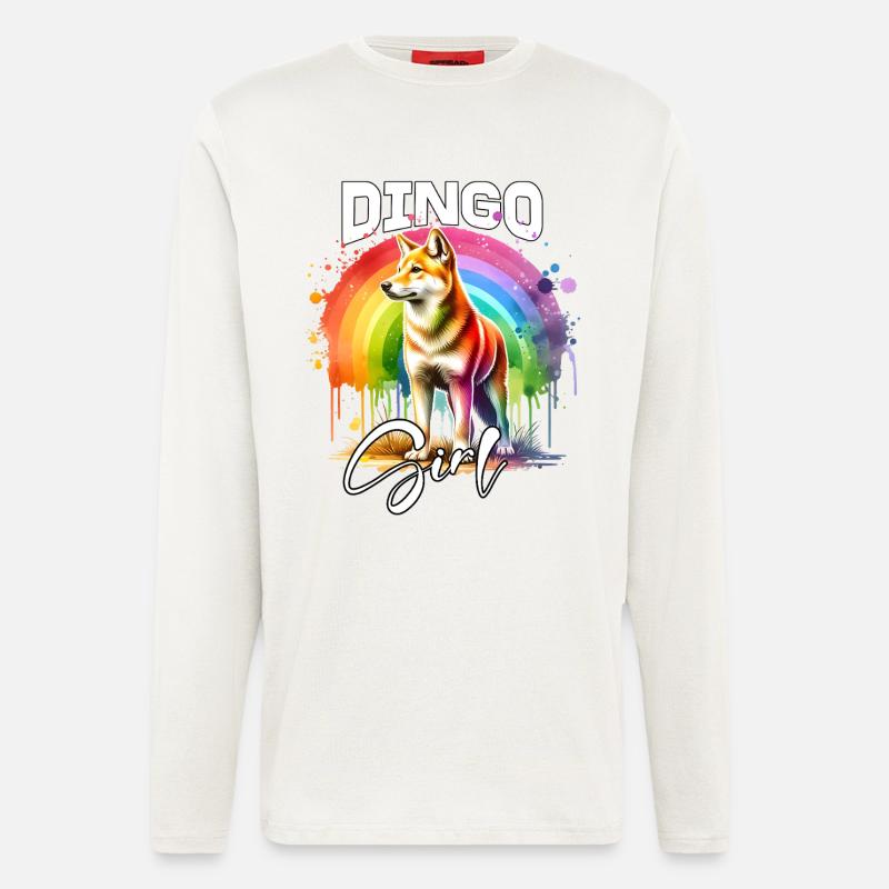 Dingo Mädchen Australischer Wildhund - Langarmshirt - made by SPREAD  - OFF WHITE