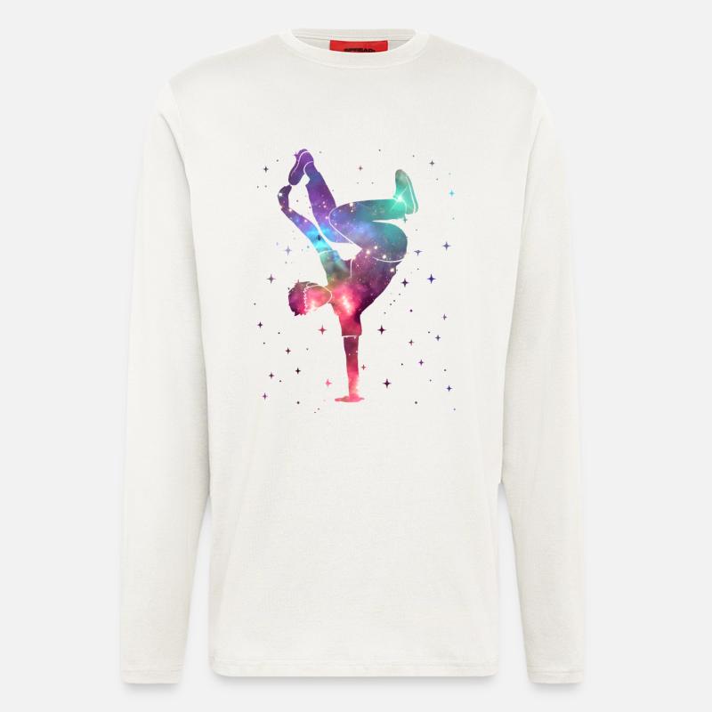 Breakdancing Breakdancer Weltraum Breakdance - Langarmshirt - made by SPREAD - OFF WHITE
