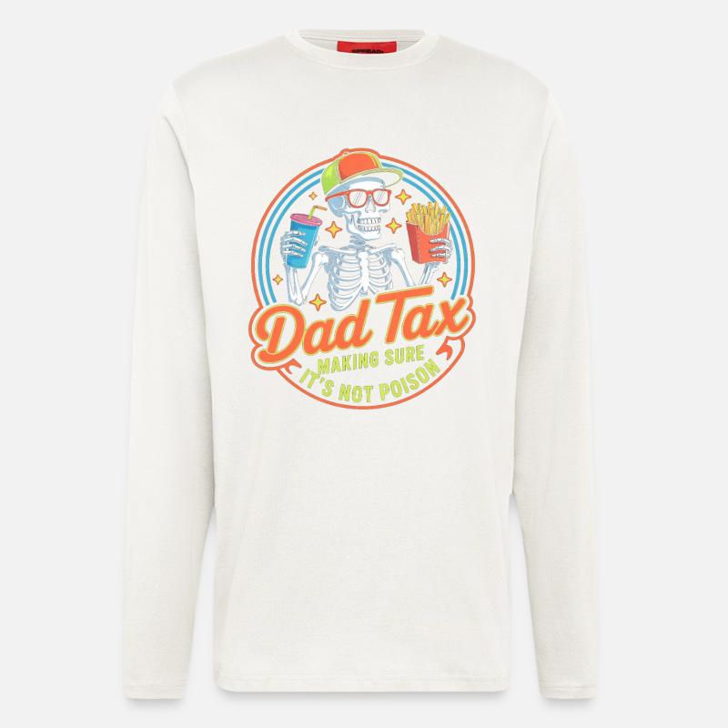 Dad Tax Skeleton Snacking Tee - Longsleeve - made by SPREAD  - OFF WHITE