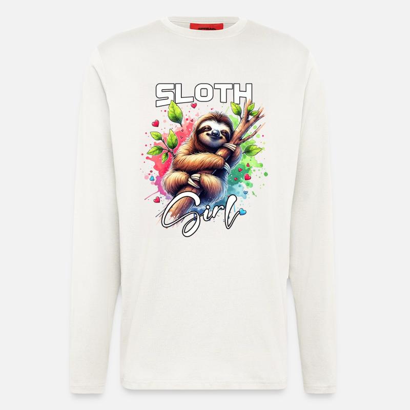 Sloth Mädchen Faultier - Langarmshirt - made by SPREAD - OFF WHITE