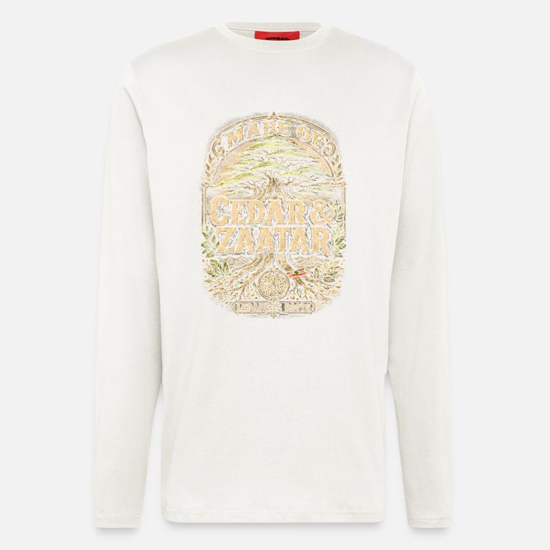 Libanon Libanese Cedar & Zaatar - Langarmshirt - made by SPREAD  - OFF WHITE