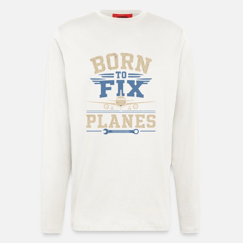 Luftfahrt Ingenieur Flugzeugtechnik Wartung - Langarmshirt - made by SPREAD - OFF WHITE