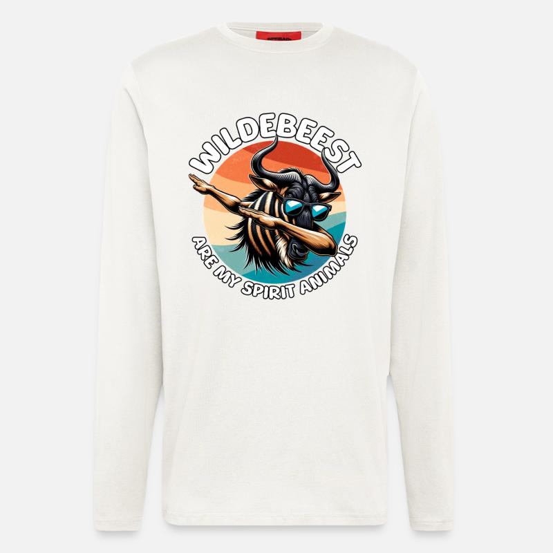 Lustige Gnu Sprüche - Langarmshirt - made by SPREAD - OFF WHITE