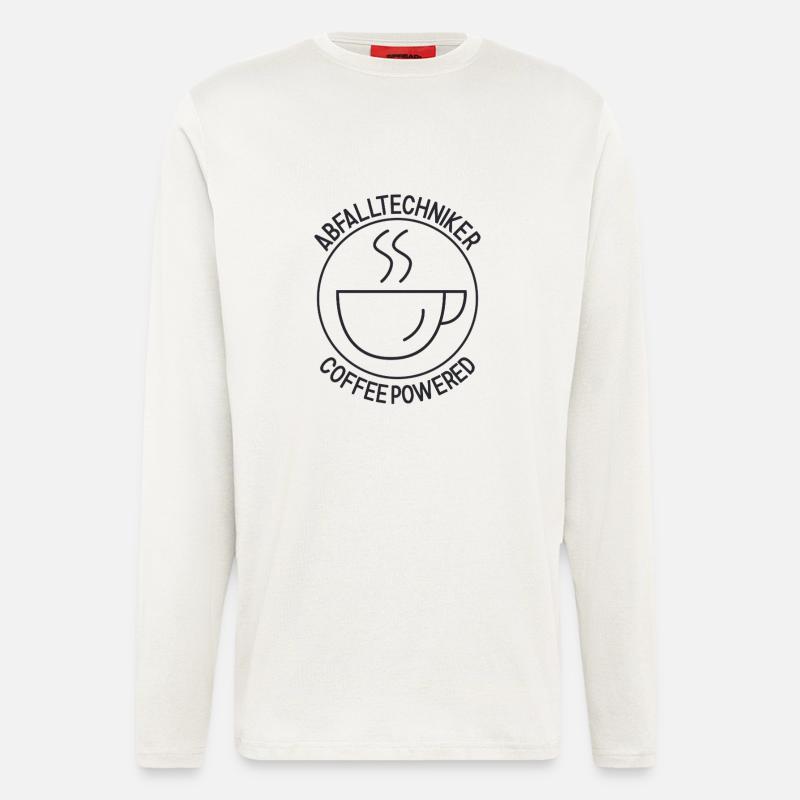 Abfalltechniker Coffee Powered - Langarmshirt - made by SPREAD  - OFF WHITE