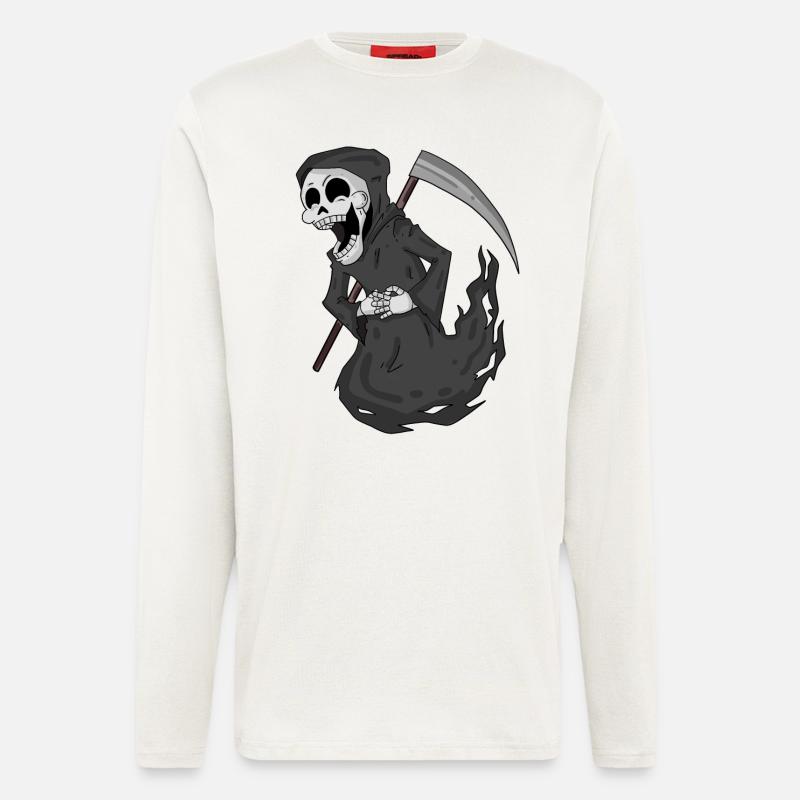 Grim Reaper laughs funny - Longsleeve - made by SPREAD  - OFF WHITE