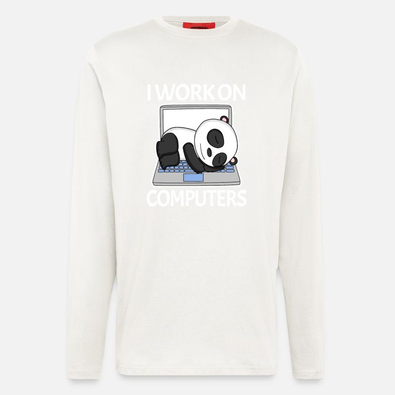 Computer Nerd Programmierer Herren Geschenk - Langarmshirt - made by SPREAD - OFF WHITE