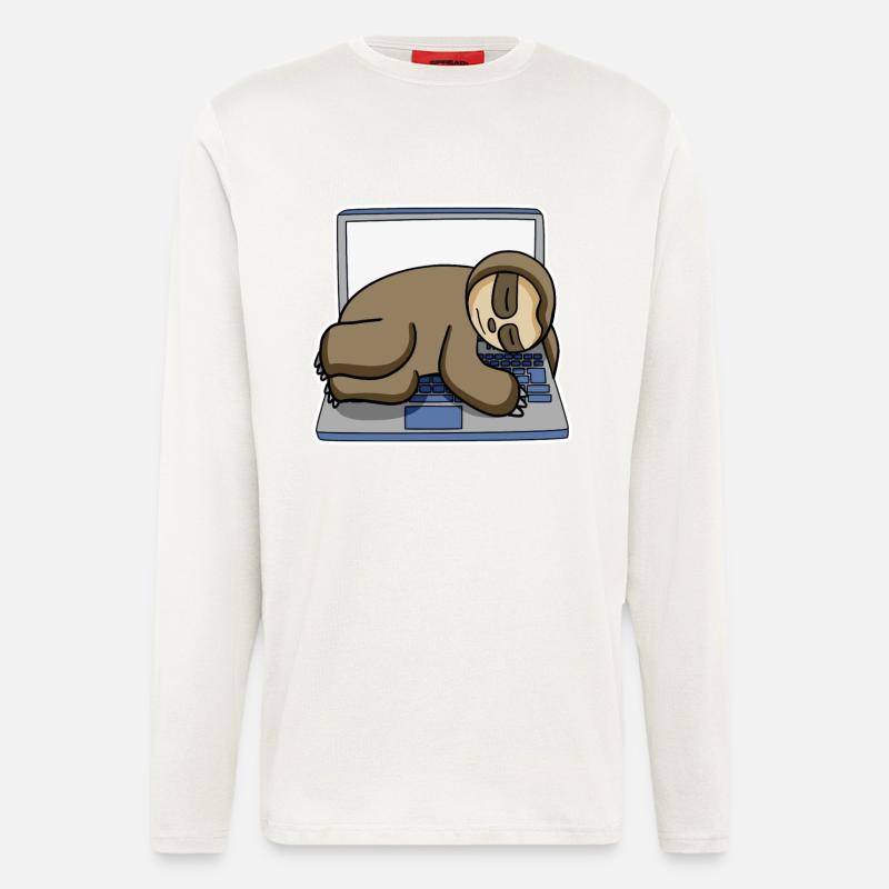 Sloth office funny relax - Longsleeve - made by SPREAD  - OFF WHITE