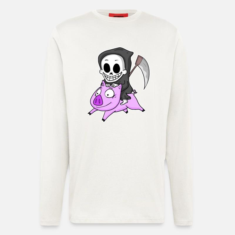 Grim Reaper and Pig - Longsleeve - made by SPREAD  - OFF WHITE