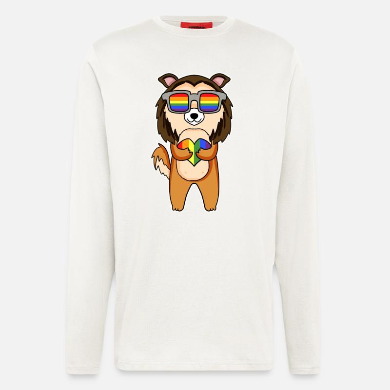 LGBT Dog Shepherd Rainbow - Longsleeve - made by SPREAD - OFF WHITE