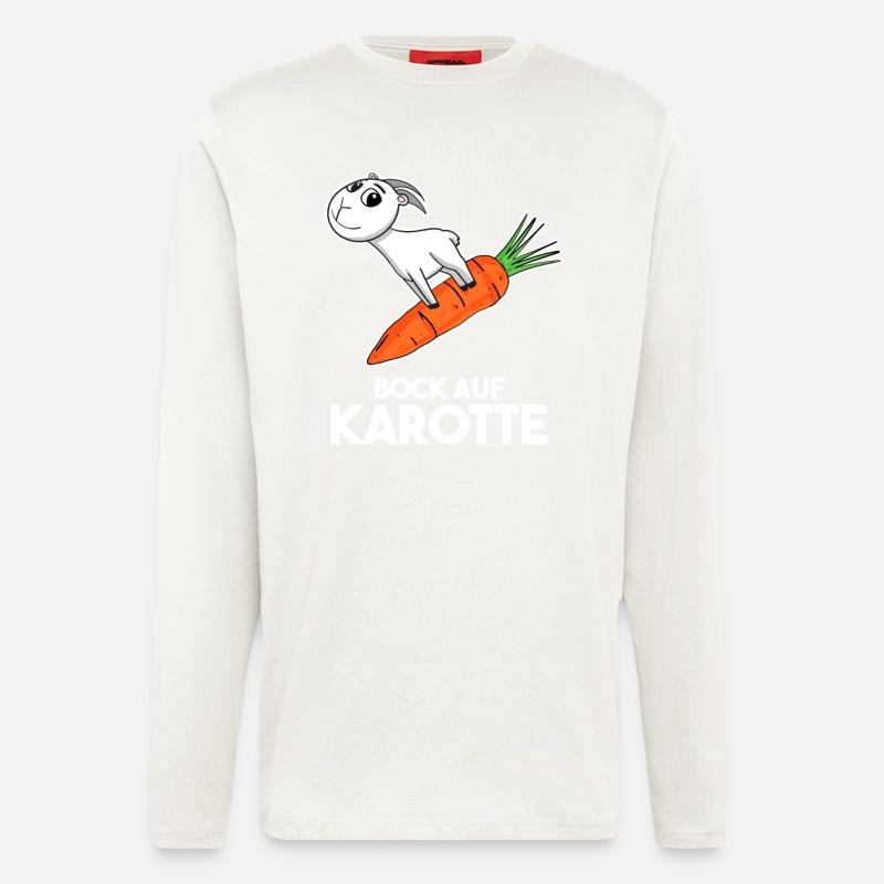 Karotte Ziege Ziegenbock - Langarmshirt - made by SPREAD  - OFF WHITE