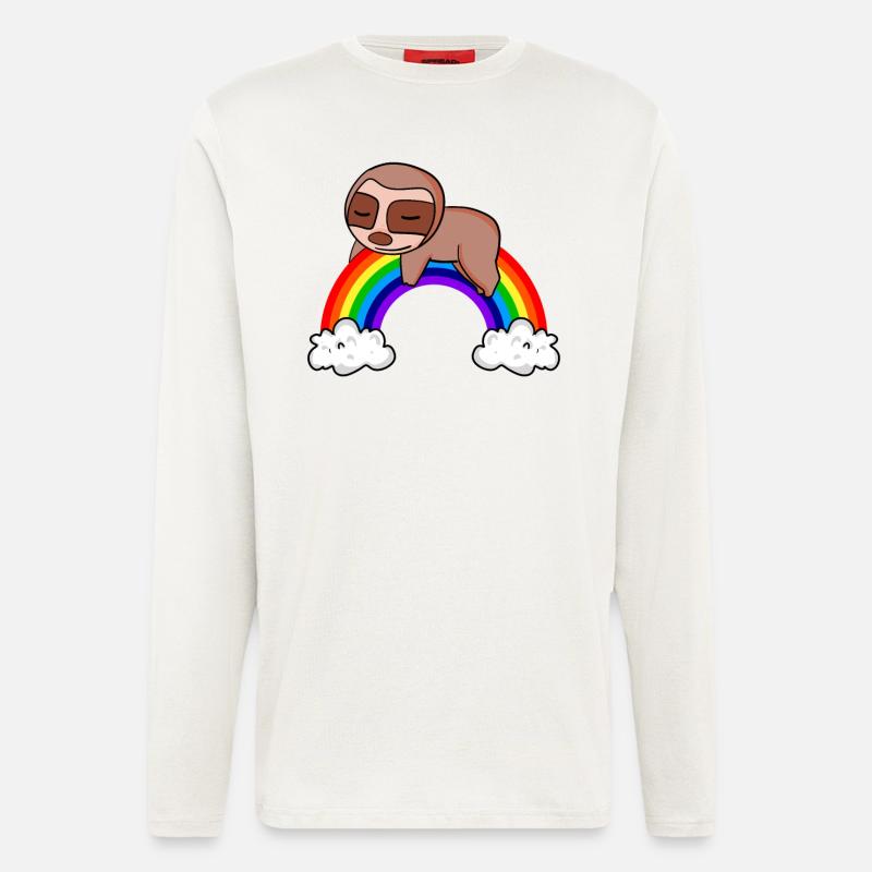 Rainbow Sloth - Longsleeve - made by SPREAD  - OFF WHITE