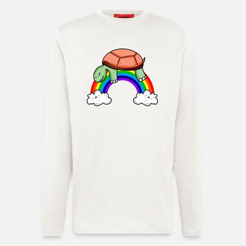 Regenbogen Schildkröte - Langarmshirt - made by SPREAD  - OFF WHITE