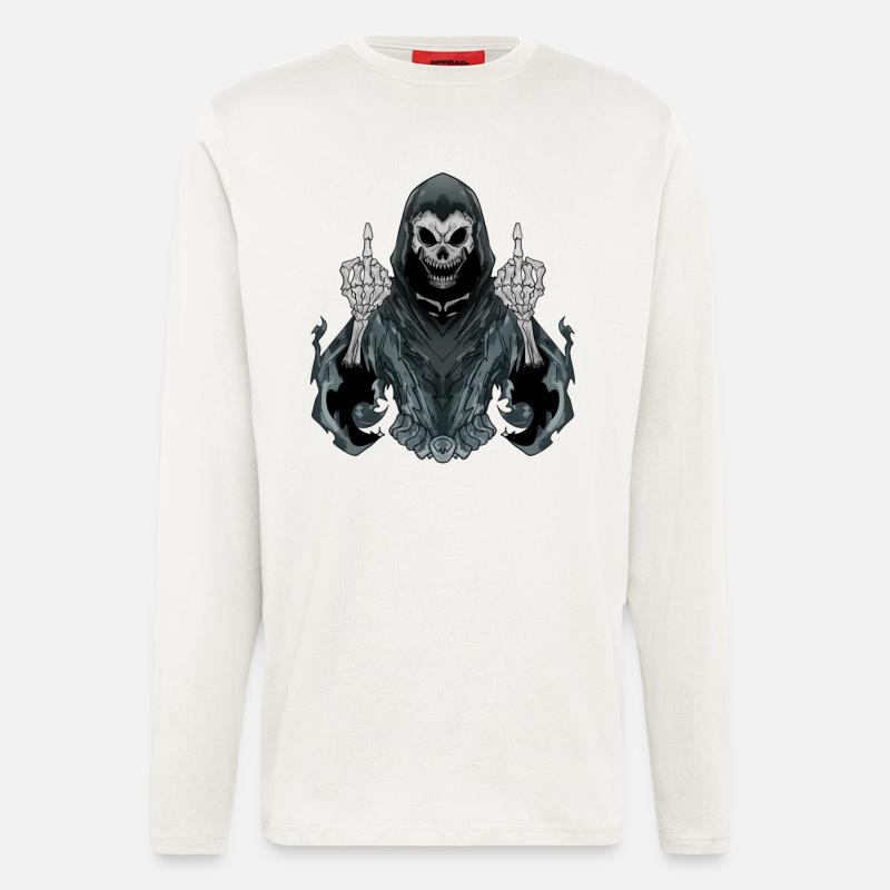 Sensenmann zeigt Mittelfinger - Langarmshirt - made by SPREAD  - OFF WHITE