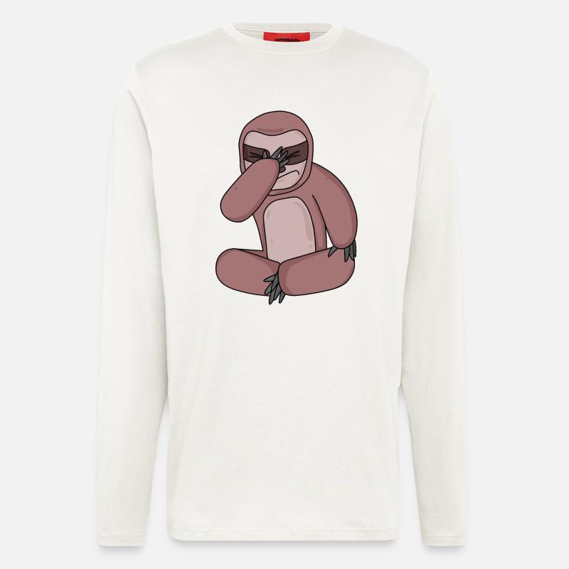 Faultier lustig - Langarmshirt - made by SPREAD  - OFF WHITE