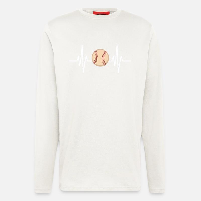 Baseball heartbeat design - Longsleeve - made by SPREAD - OFF WHITE